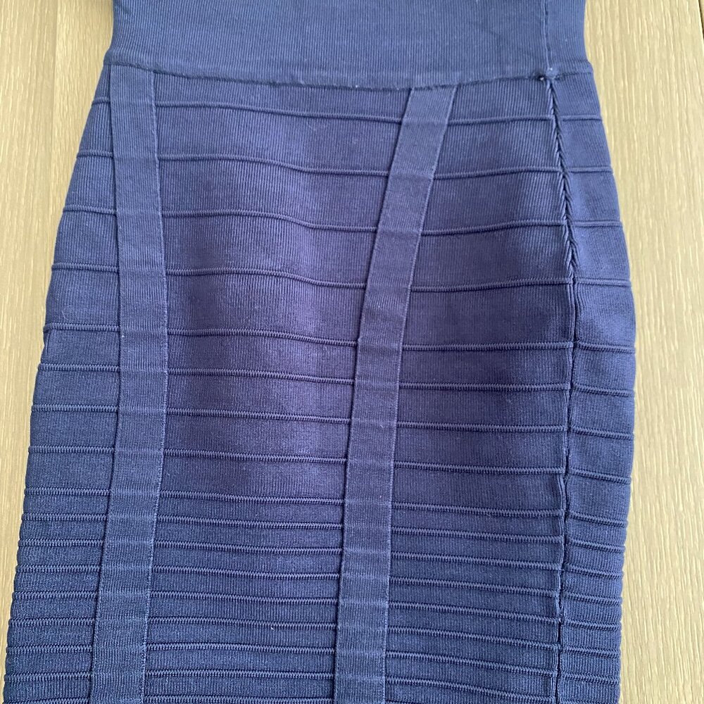 Navy Bandage Bodycon Mini Skirt – Textured Knit